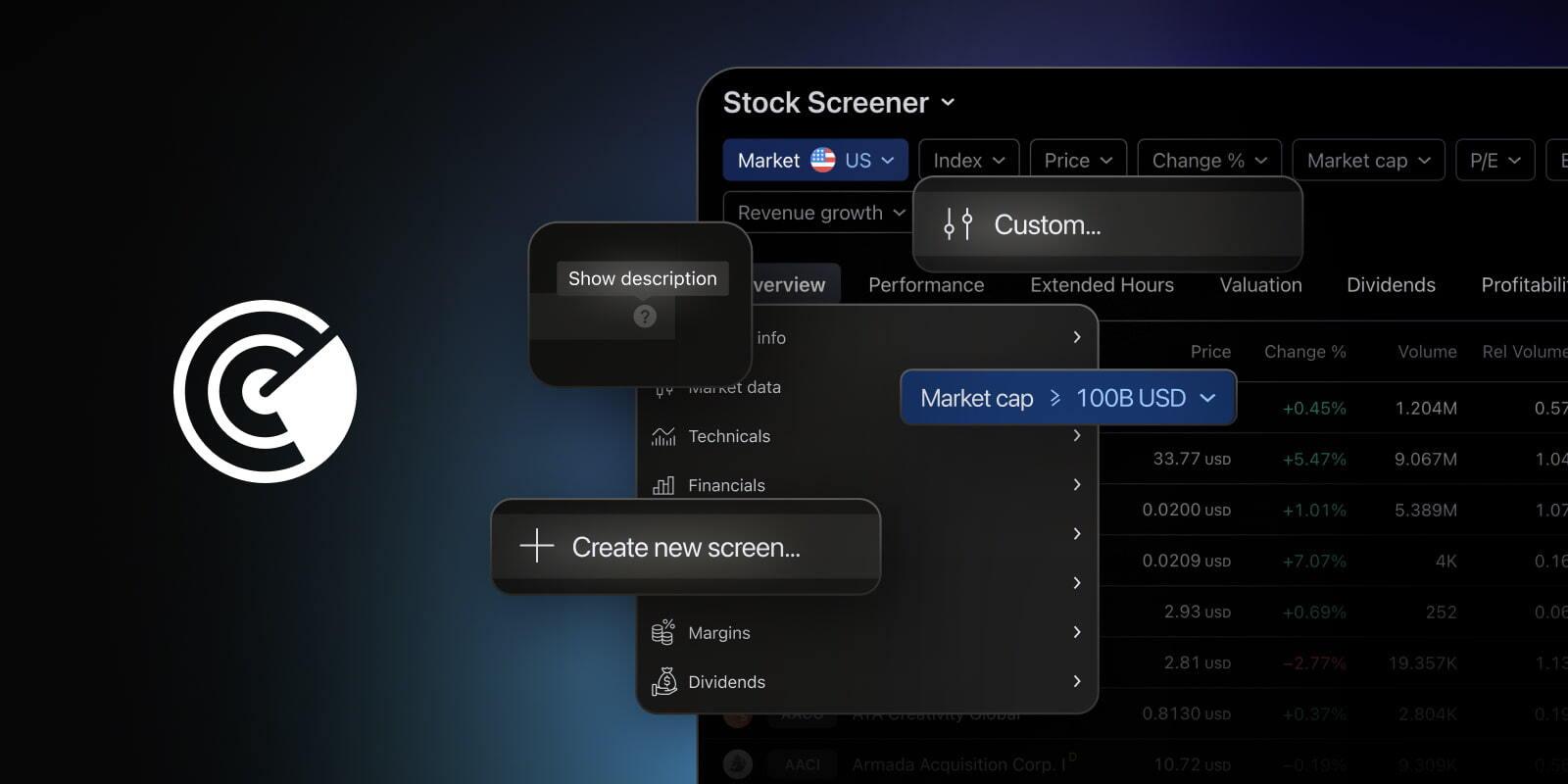 TradingView推出股票、加密货币和ETF筛选器