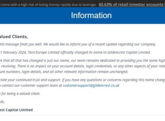 独家:TeraFX 更名为 Gildencrest Capital,FCA 牌照主体同步变更