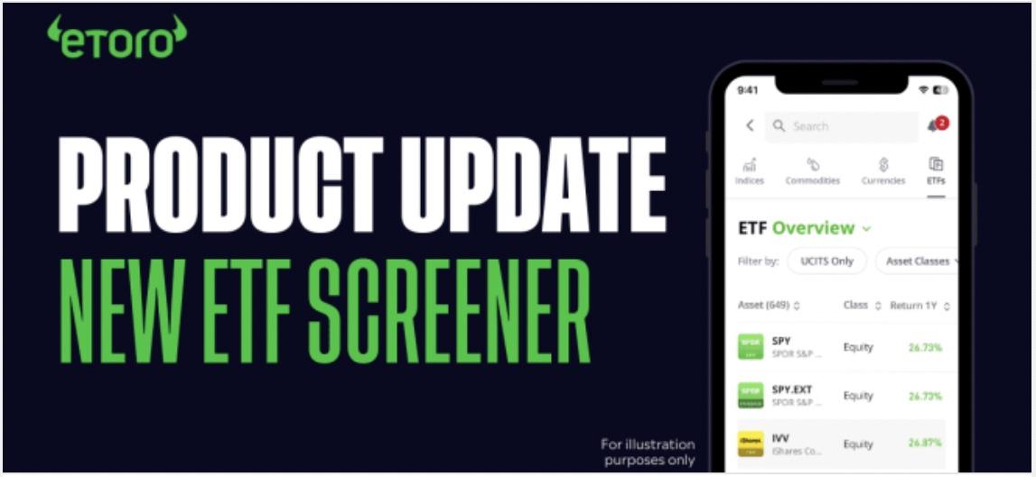 eToro 推出新版 ETF 筛选器,优化探索页面体验