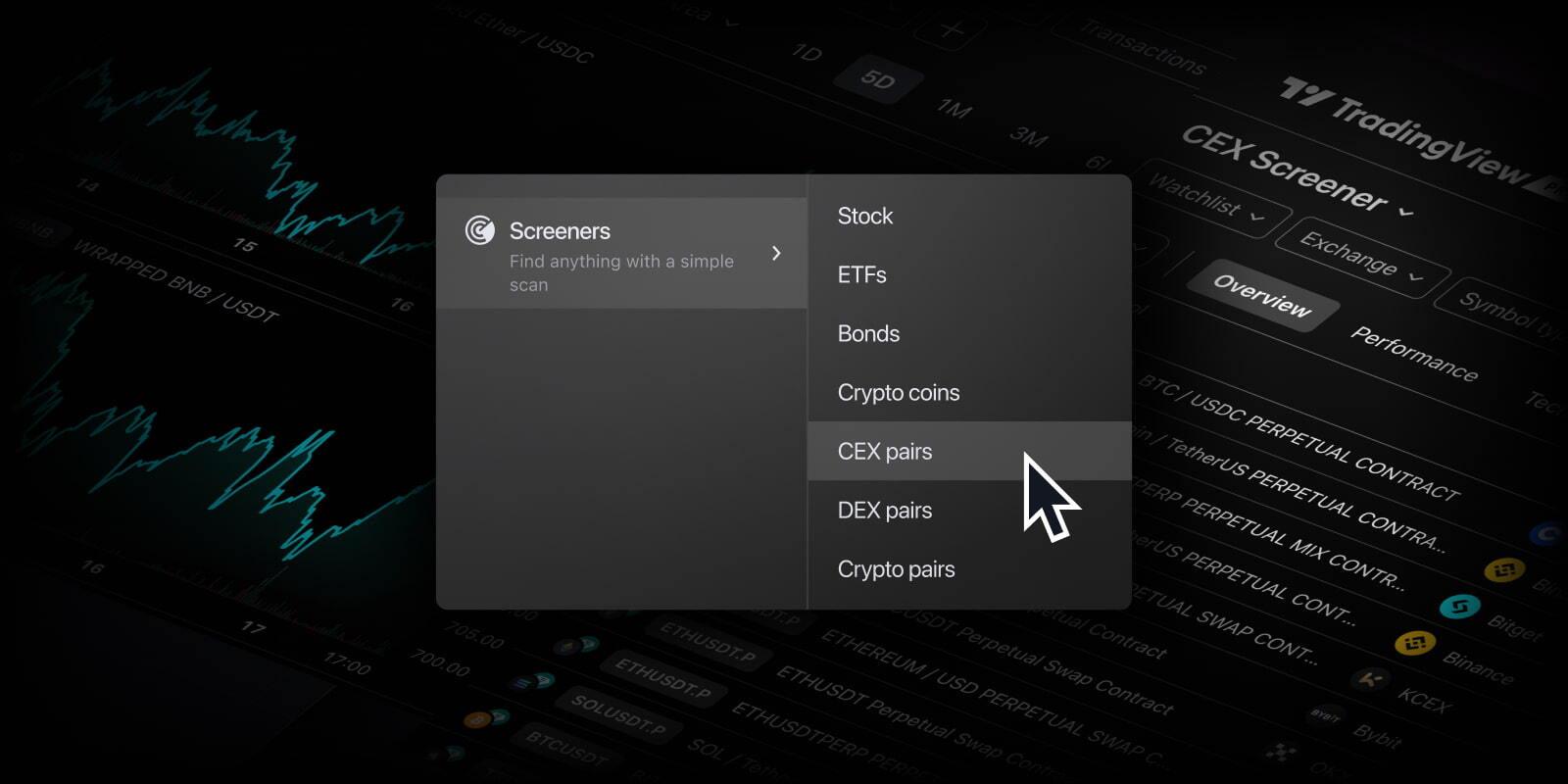 TradingView 推出 CEX Screener，完善加密货币市场分析工具套件
