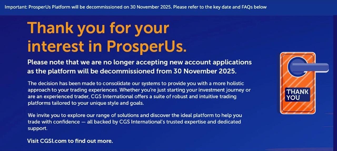 中国银河证券整合新加坡业务,关闭旗下差价合约平台ProsperUs