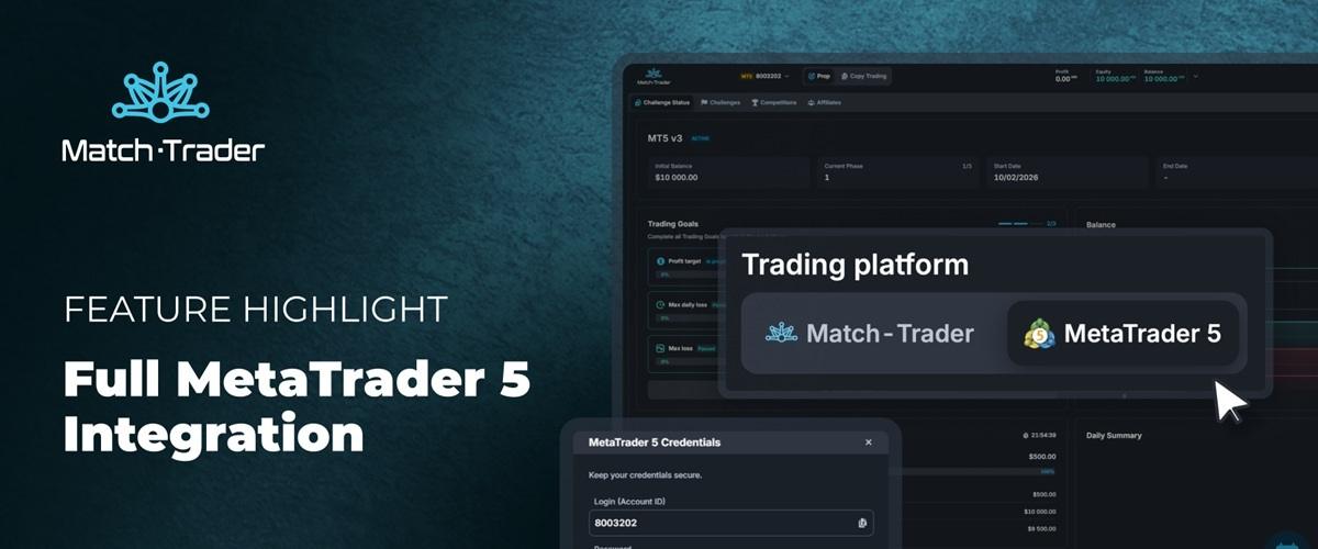 Match-Trade 2026年2月更新:Match-Trader Prop 全面集成 MT5,新增阶段付费与多项功能优化
