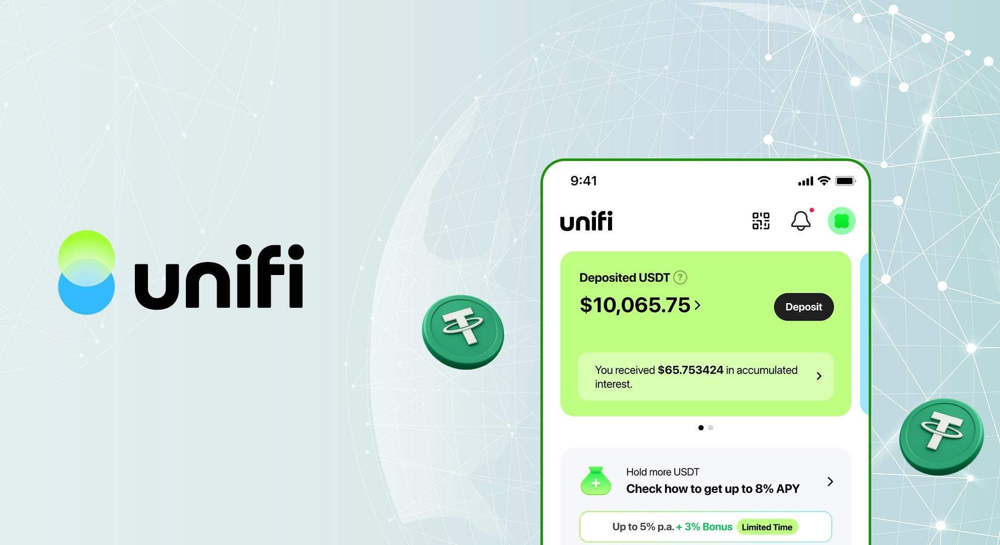 LINE NEXT 全球推出稳定币平台 Unifi,支持 USD₮ 存款最高年化 8%
