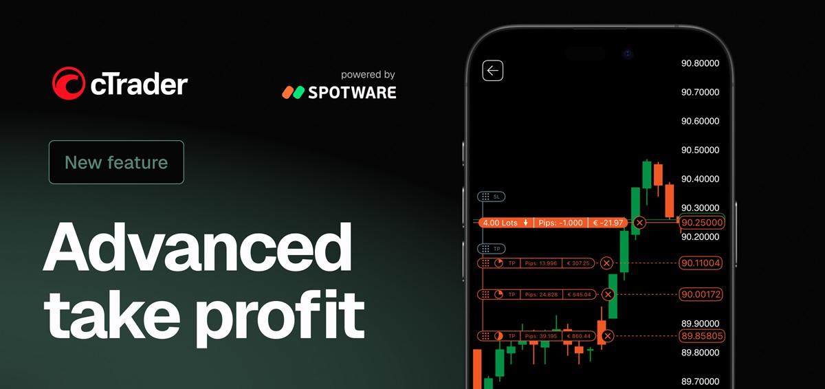 cTrader 全平台上线高级止盈功能,支持最多五级分批平仓