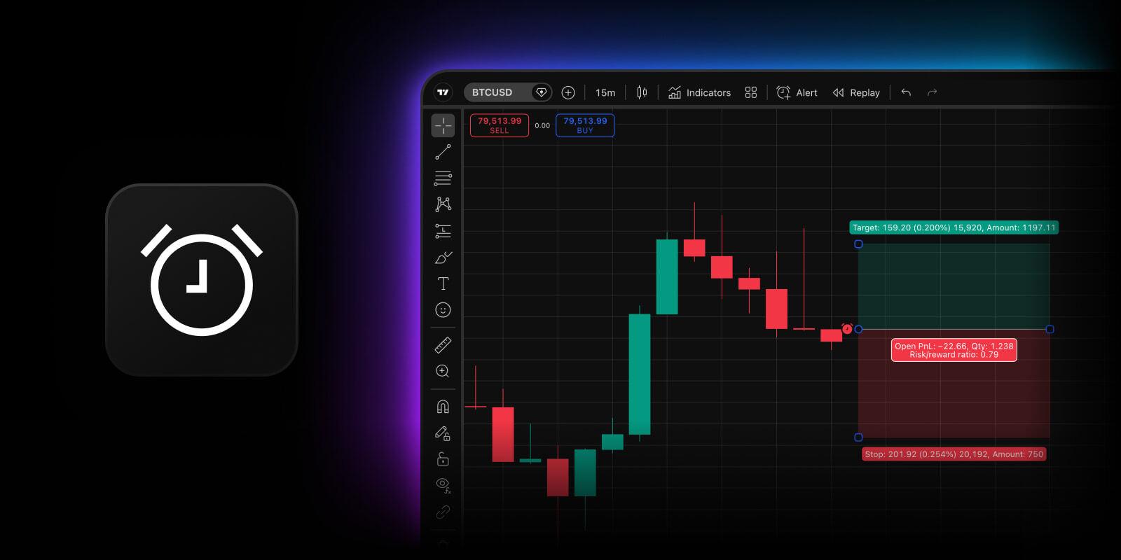 TradingView 支持多空仓位绘图警报,交易计划可自动触发提醒